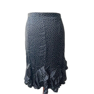 Nygard Womens silk ruffle hem polka dot skirt Size 16 zip side NWT